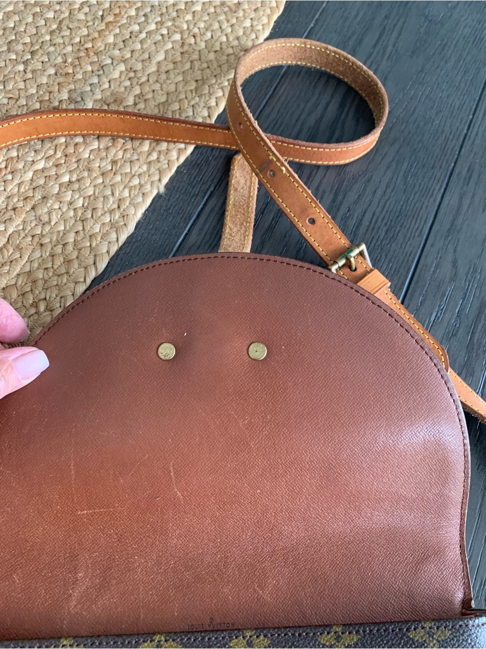 Louis Vuitton Monogram Canvas Crossbody Saddle Bag in Brown and Tan - Picture 6 of 16